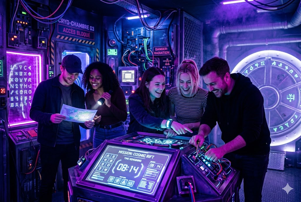 Groupe dans un escape game